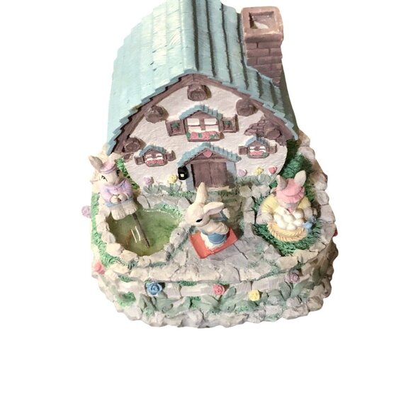 Vintage ABC Lighted Animated Musical Easter Bunny Cottage Used - Picture 12 of 16
